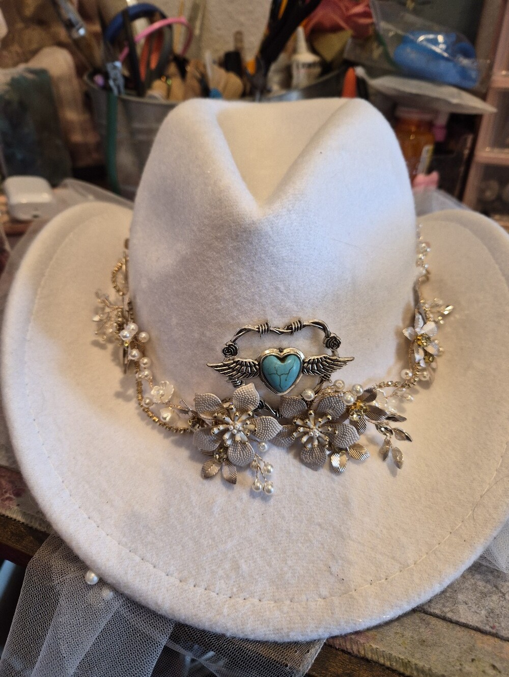 Elegant Bridal Cowgirl Hat